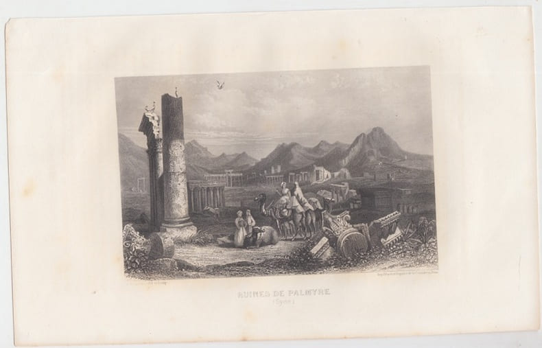 RUINES DE PALMYRE (Syrie) Eau forte. SCHROEDER J. [ DESSIN et GRAVURE ]