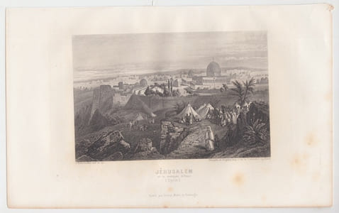 JERUSALEM et la mosquée d'Omar (Syrie) Eau forte