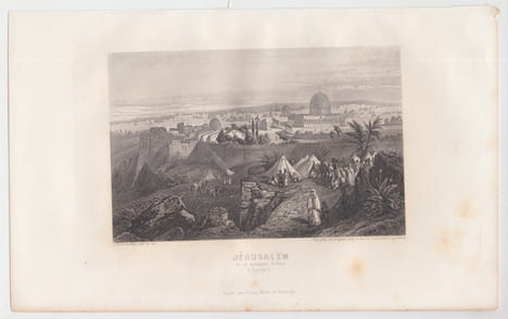 JERUSALEM et la mosquée d'Omar  (Syrie) Eau forte. SCHROEDER J. [ DESSIN et GRAVURE ]