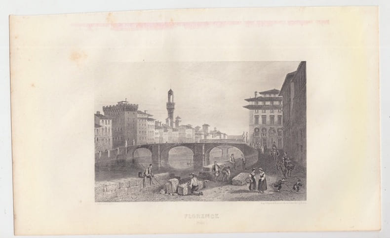 FLORENCE [ ITALIE ] - Eau forte. SCHROEDER J. [ DESSIN et GRAVURE ]