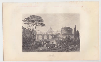 ROME chateau St.Ange (Italie) - Eau forte
