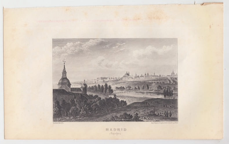 MADRID (Espagne) - Eau forte GRAVURE ] print. Saulnier