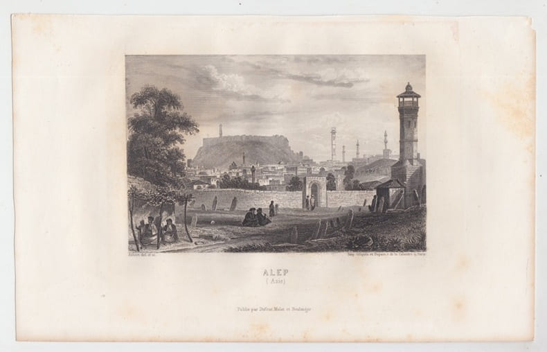 ALEP (Asie)-  Eau forte Gravure originale en taille-douce sur acier dessin&eacute;e par Aubert, grav&eacute;e par Aubert. . Aubert,
