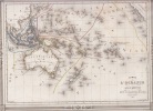 Oceania MAP 1843 Carte de l'Oceanie [from Atlas B. du B, Plate 25],coloriée en partie. BARBIE DU BOCAGE J.G.VUILLEMIN. CHARLE. LEVASSEUR. DUVOTENAY.D 