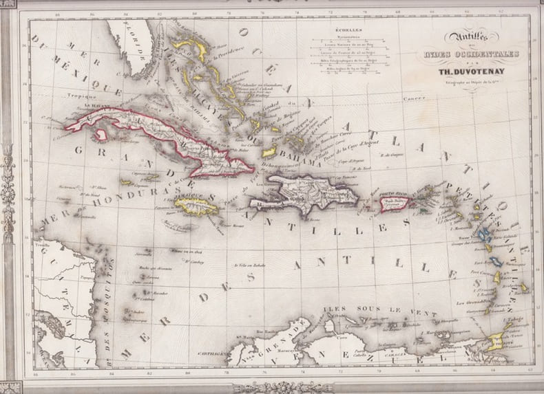 ANTILLES, carte. Duvotenay, (Thunot).