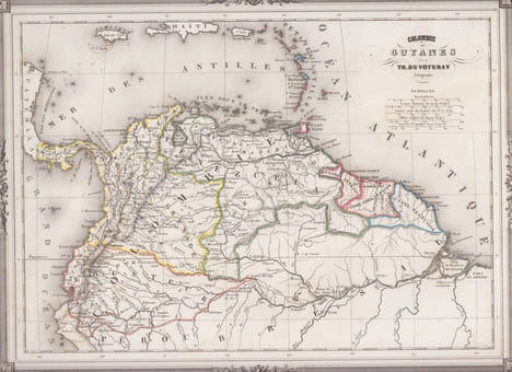 Colombie, Guyane, carte. Duvotenay, (Thunot).