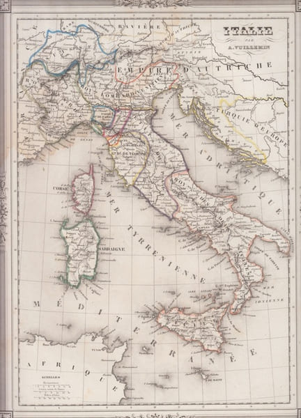 carte de l' ITALIE. VUILLEMIN