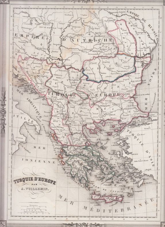carte de la TURQUIE D'EUROPE . VUILLEMIN