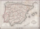carte de l' ESPAGNE et PORTUGAL. VUILLEMIN