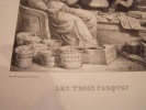LES TROIS PARQUES - Lithographie. Attribué à Ferogio, François-Fortuné-Antoine (Marseille, 02–04–1805 - Paris, en 1888), dessinateur