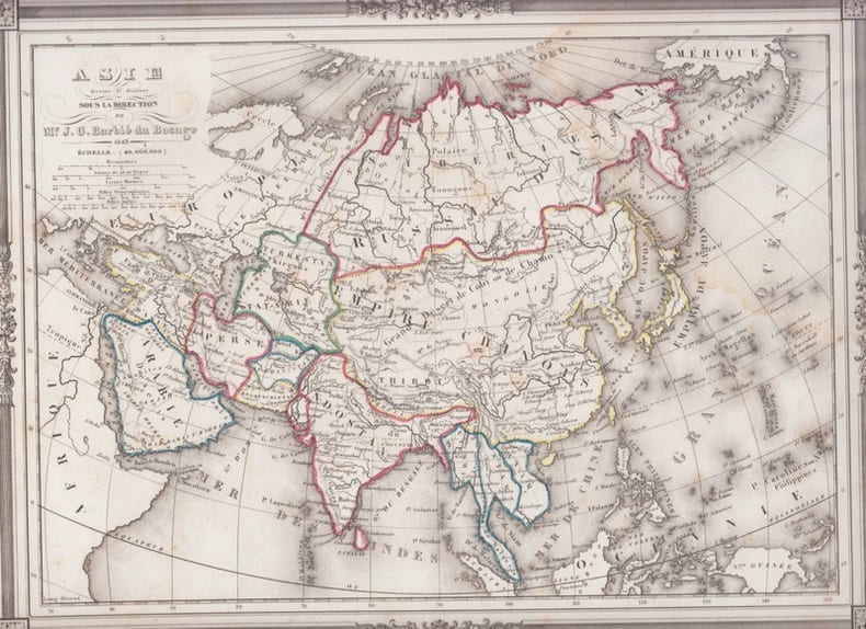 carte de l' ASIE. BARBIE DU BOCAGE, J.G.