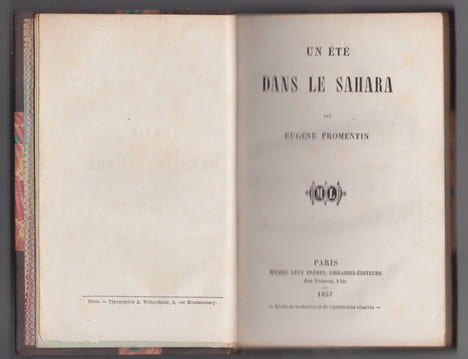 Un été dans le Sahara. FROMENTIN (Eugène)