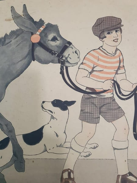 "BALLADE SUR L'ANE"- affiche scolaire Donkey . KUHN-REGNIER J