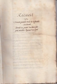 Receuil de pensées détachées - manuscrit original : receuil de diverses pensées tirées de differends auteurs, extrait en partie d'un livre fait par Melchior Espanet en 1700;
