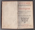 Lettres philosophiques et critiques  par Mademoiselle Co** ; avec les réponses de Monsieur d'Arg.***. . Jean-Baptiste de Boyer, marquis d’Argens, 
