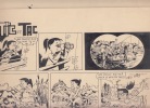 TIC ET TAC grande planche dessin original à l'encre noire - bande dessinée signée en 2 feuilles. SCHREINER J.
