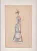 Aquarelle Originale gouachée costume  Femme Mode N°2039. collection Guillaume APOLLINAIRE