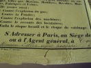 LE MONDE Compagnie d'assurance contrat d'agent nominatif + Affiche originale format 120x160 cm.1867 . LE MONDE Compagnie d'assurance 