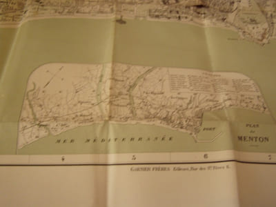 PLAN GENERAL DE LA VILLE DE NICE et ses environs,avec un plan de Menton