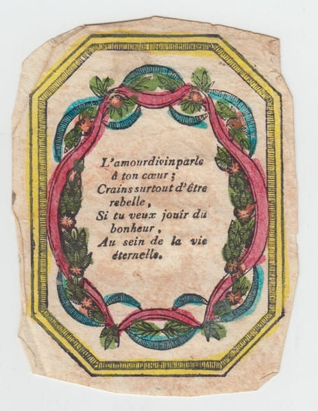 image pieuse ancienne ,texte seul ; l'amour divin..... 