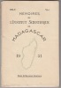 Mémoires de l'Institut scientifique de Madagascar. 1951. Série B. Biologie vegetale -fac.1 tome III. INSTITUT SCIENTIFIQUE DE MADAGASCAR
