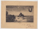 BOURG DE BATZ eau-forte originale signée avec envoi. DAUMONT Emile -1834 - 1921