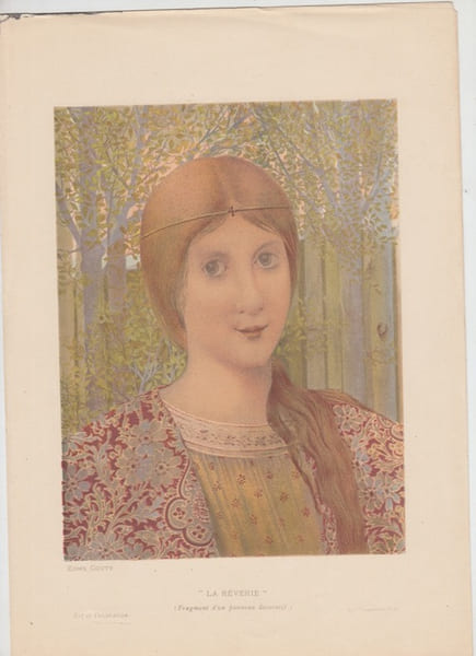 LA REVERIE chromolithographie. Edme COUTY