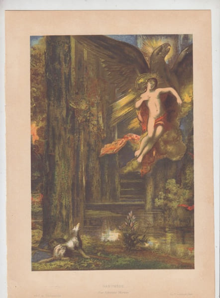 Ganym&egrave;de, par Gustave Moreau. lithographie, . Gustave Moreau.