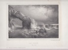 CAP PERCE - TERRE NEUVE - Lithographie originale -Etudes de marine 17. PERROT F.- L Turgis; Ferdinand Perrot;Etudes de marine