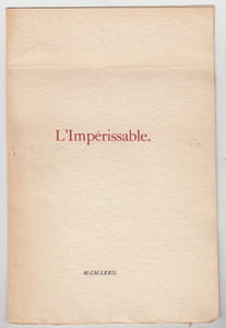 l'impérissable - poéme