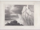 LA COTE ESCARPEE  - Lithographie originale -Etudes de marine 26. PERROT F.- L Turgis; Ferdinand Perrot;Etudes de marine