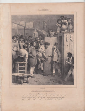 CHARGE D'ATELIER N1- arrivée et reception d'un nouveau- Lithographie originale. BELLANGE H.