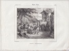 DANSE ESPAGNOLE - Lithographie originale. REVUE DES PEINTRES- A.MENUT