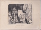 DEVANT DE CHEMINEE - Lithographie originale. REVUE DES PEINTRES- BOISSARD - A.BOUQUET
