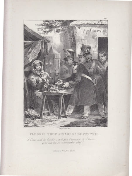 CAPORAL TROP AIMABLE ! DU CENTRE !.. - Lithographie originale d&eacute;but XIX &egrave;me. CHARLET (Nicolas-Toussaint)