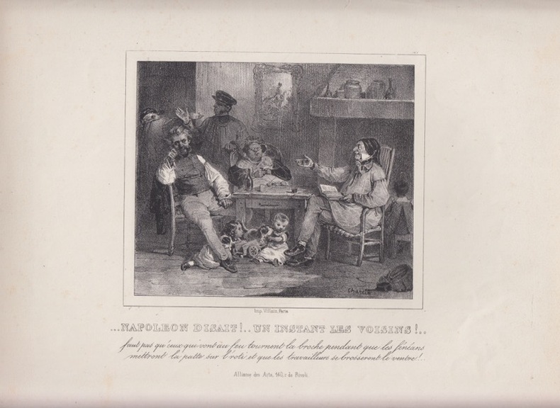 NAPOLEON DISAIT ... - Lithographie originale début XIX ème. CHARLET (Nicolas-Toussaint)
