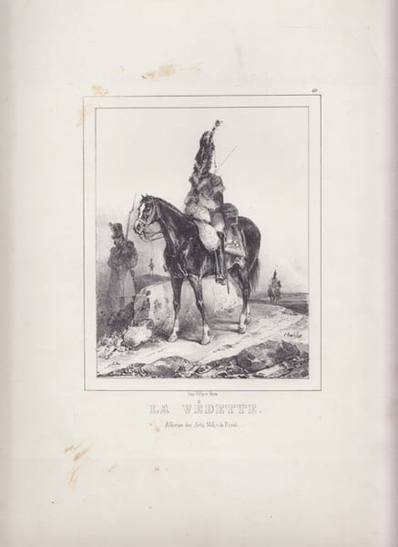 LA VEDETTE - Lithographie originale d&eacute;but XIX &egrave;me. CHARLET (Nicolas-Toussaint)