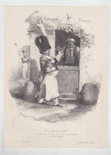 J'ai perdu ma barbe ... - Lithographie originale d&eacute;but XIX &egrave;me. CHARLET (Nicolas-Toussaint)