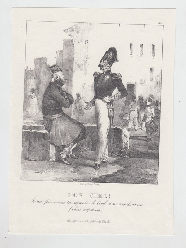 MON CHER .... - Lithographie originale début XIX ème. CHARLET (Nicolas-Toussaint)