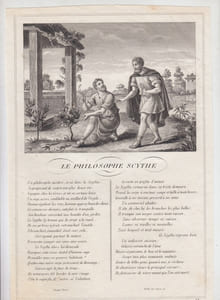 FABLE LE PHILOSOPHE SCYTHE - GRAVURE authentique-original print Edition Taille Douce
