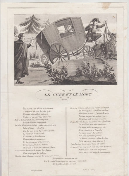 FABLE LE CURE ET LA MORT - GRAVURE authentique-original print Edition Taille Douce. Jean De LA FONTAINE