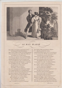 FABLE LE MAL MARIE - GRAVURE authentique-original print Edition Taille Douce