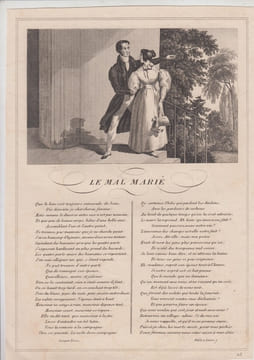 FABLE LE MAL MARIE - GRAVURE authentique-original print Edition Taille Douce. Jean De LA FONTAINE