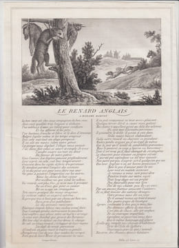 FABLE LE RENARD ANGLAIS - GRAVURE authentique-original print Edition Taille Douce. Jean De LA FONTAINE