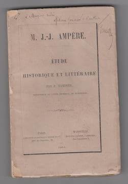 M. J.J. AMPERE. Etude historique et littéraire.ENVOI autographe AUTEUR. TAMISIER F.