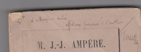 M. J.J. AMPERE. Etude historique et littéraire.ENVOI autographe AUTEUR. TAMISIER F.