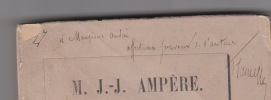 M. J.J. AMPERE. Etude historique et littéraire.ENVOI autographe AUTEUR. TAMISIER F.