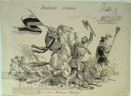 Deutsche Nation siehe hier Deinen K&ouml;nig! Lithographie Karikatur Kreidelithographie . C. C. B&ouml;hme (Druckerei)