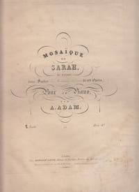 MOSAIQUE DE SARAH DE GRISAR 1/2 suites arrangées pour le piano
