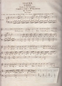 ISAURE romance. Charles Philippe Lafont (1781-1839)